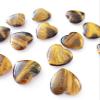 25mm Natural Healing Crystal Heart Worry Love Stone Chakra Balancing Palm Thumb Gemstones with Hole (Tiger Eye, with Hole - 5pcs) view 2