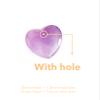 25mm Natural Healing Crystal Heart Worry Love Stone Chakra Balancing Palm Thumb Gemstones with Hole (Tiger Eye, with Hole - 5pcs) view 3