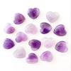 25mm Natural Healing Crystal Heart Worry Love Stone Chakra Balancing Palm Thumb Gemstones with Hole (Amethyst, with Hole - 1pc) view 1