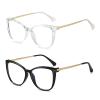 2Pack outdoor Invisible women Square cateye Frame Bifocal Transition Photochromic Reading Glasses UV400 Sunglasses Readers (2Pack-balck&white, 200 magnification) view 1