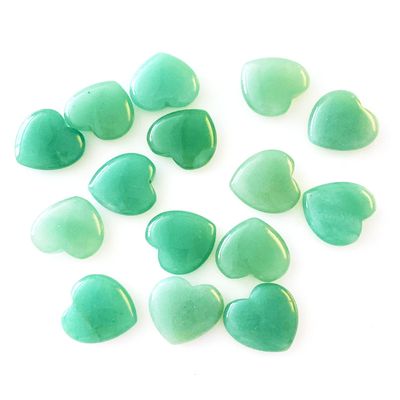 20mm Natural Healing Crystal Heart Worry Love Stone Chakra Balancing Palm Thumb Gemstones with Hole (Aventurine, with Hole - 30pcs)