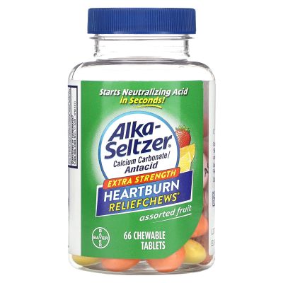 Alka-Seltzer Extra Strength Heartburn ReliefChews - Relief of Heartburn, Acid Indigestion and Sour Stomach - Assorted Lemon, Orange Strawberry Flavors - 66 Count