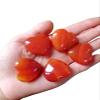 25mm Natural Healing Crystal Heart Worry Love Stone Chakra Balancing Palm Thumb Gemstones with Hole (Carnelian, with Hole - 15pcs) view 3