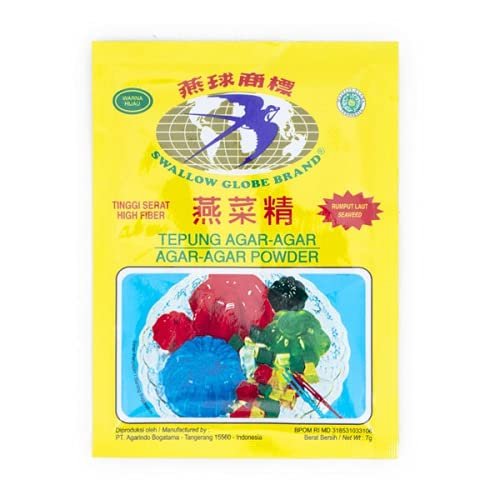 Swallow Agar-Agar Hijau (Green Jelly Powder)  0.25 oz (pack of 6)