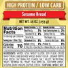 Chompie's Low-Carb Sesame 2g Net Carbs per slice - 1 lb loaf - (4-Loaf Pack) view 2