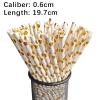 [100 Pack] Paper Straws Gold Coated, Biodegradable Paper Drinking Straw for Both Hot and Cold Beverages, 7.67" for Party Bar Shop Restaurant (White) view 3