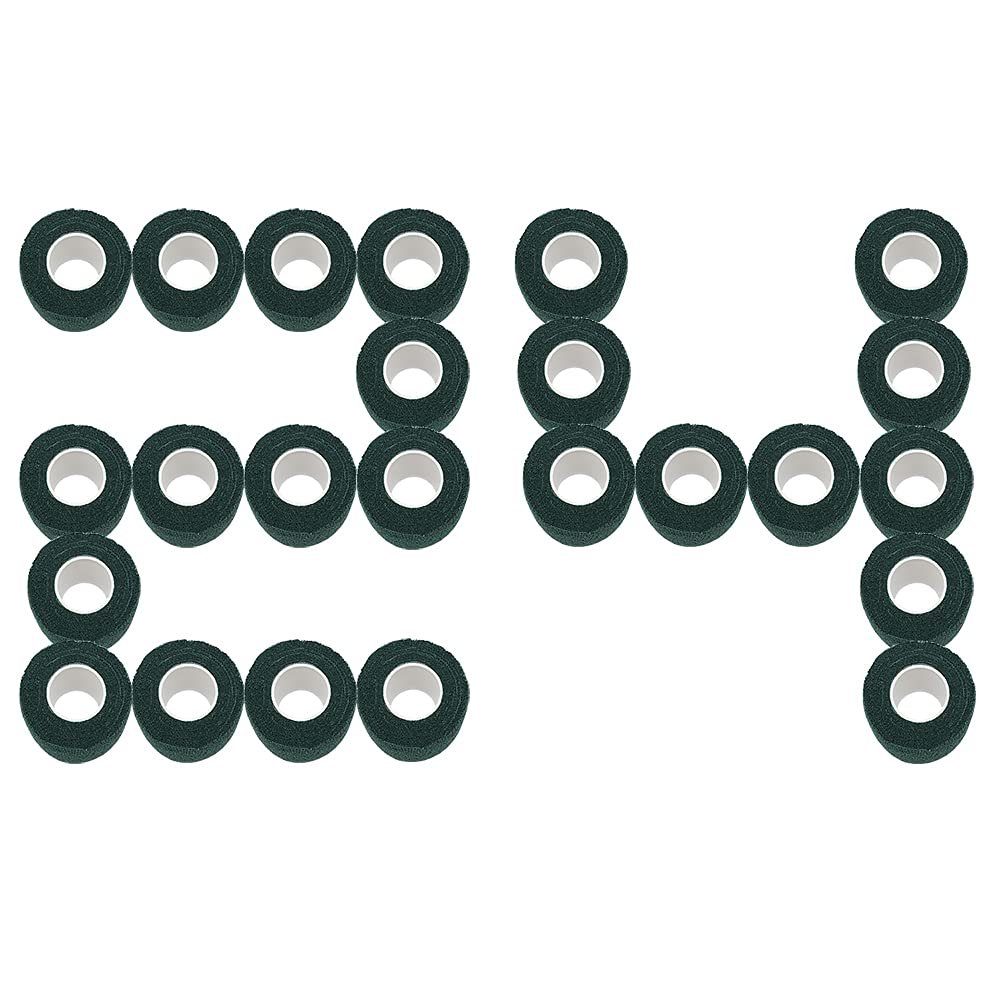 [24 Pack-1" x5Yards] MINGYUE Self Adhesive Bandage Wrap,Athletic Tape,Sports Tape,Wrist and Ankle Wrap Tape,Cohesive Bandage for Vet Tape(Dark Green)