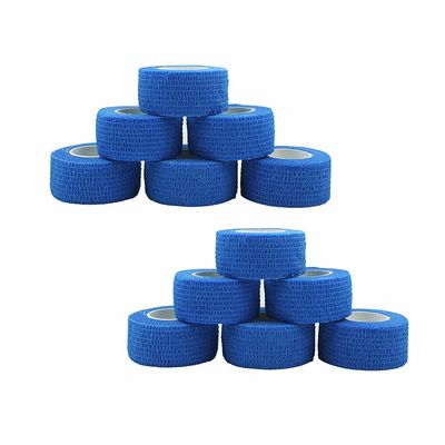 [12 Pack-1" x5Yards] MINGYUE Self Adhesive Bandage Wrap,Athletic Tape,Sports Tape,Wrist and Ankle Wrap Tape,Cohesive Bandage for Vet Tape(Blue)