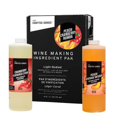 ABC Premium DIY Fruit Wine Making Kits, Makes Up to 30 Bottles/6 Gallons of Fruit Wine (Peach Cranberry Rumba)
