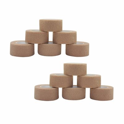 [12 Pack-1" x5Yards] MINGYUE Self Adhesive Bandage Wrap,Athletic Tape,Sports Tape,Wrist and Ankle Wrap Tape,Cohesive Bandage for Vet Tape(Skin Color)