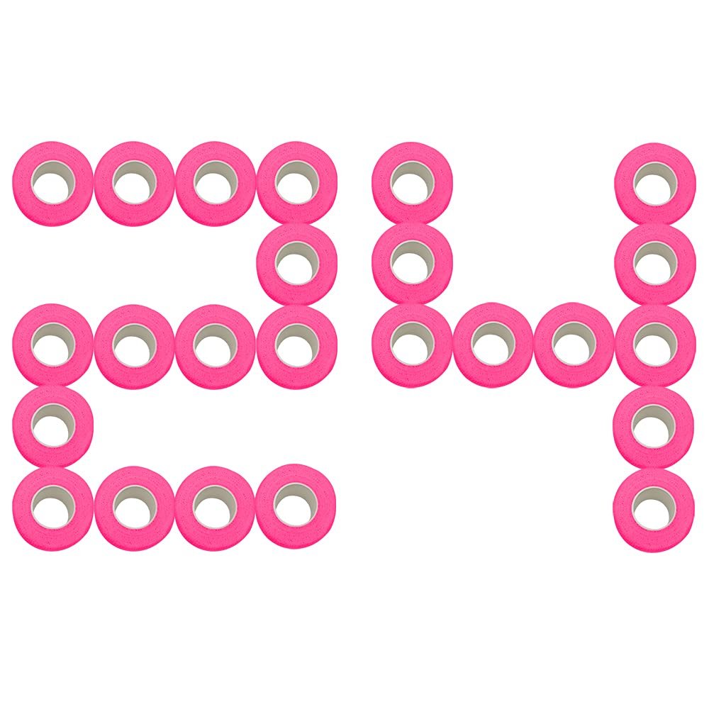 [24 Pack-1" x5Yards] MINGYUE Self Adhesive Bandage Wrap,Athletic Tape,Sports Tape,Wrist and Ankle Wrap Tape,Cohesive Bandage for Vet Tape(Pink)