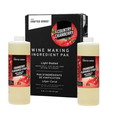 ABC Premium DIY Fruit Wine Making Kits, Makes Up to 30 Bottles/6 Gallons of Fruit Wine (Country Cranberry)
