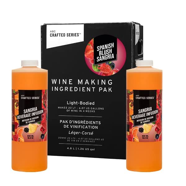 ABC Premium DIY Fruit Wine Making Kits, Makes Up to 30 Bottles/6 Gallons of Fruit Wine (Spanish Blush Sangria)