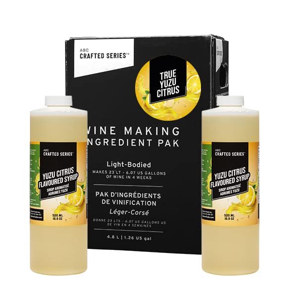 ABC Premium DIY Fruit Wine Making Kits, Makes Up to 30 Bottles/6 Gallons of Fruit Wine (True Yuzu Citrus)
