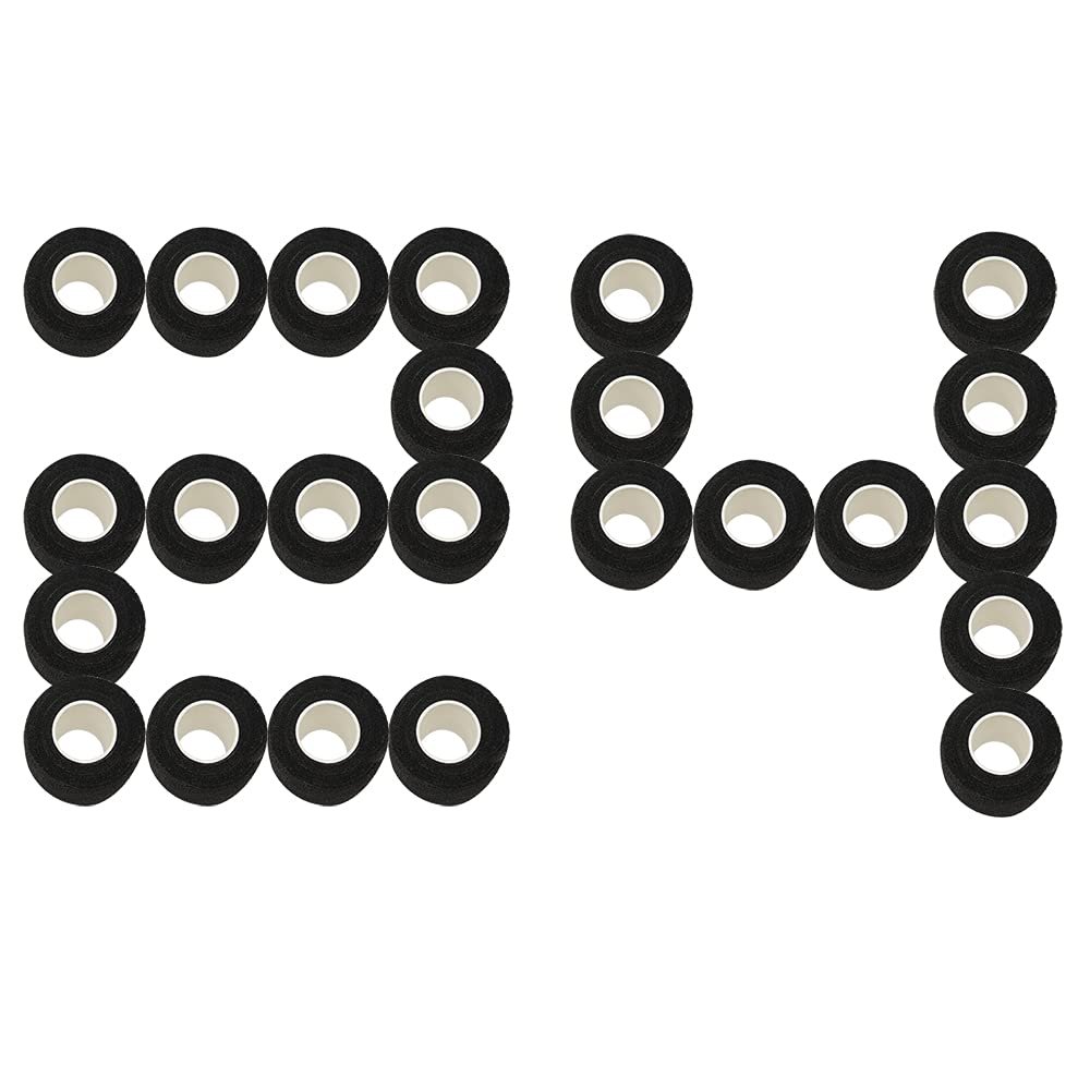 [24 Pack-1" x5Yards] MINGYUE Self Adhesive Bandage Wrap,Athletic Tape,Sports Tape,Wrist and Ankle Wrap Tape,Cohesive Bandage for Vet Tape(Black)