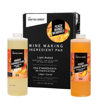 ABC Premium DIY Fruit Wine Making Kits, Makes Up to 30 Bottles/6 Gallons of Fruit Wine (Peach Mango Memories)