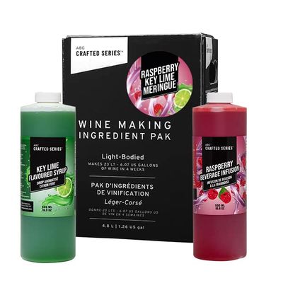 ABC Premium DIY Fruit Wine Making Kits, Makes Up to 30 Bottles/6 Gallons of Fruit Wine (Raspberry Key Lime Meringue)
