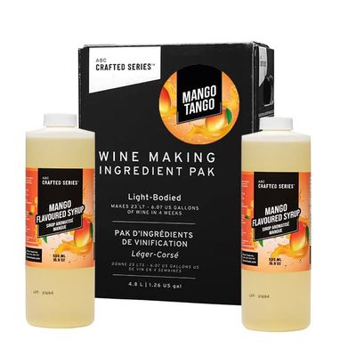 ABC Premium DIY Fruit Wine Making Kits, Makes Up to 30 Bottles/6 Gallons of Fruit Wine (Mango Tango)