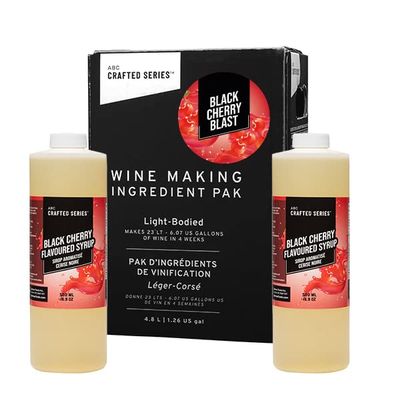 ABC Premium DIY Fruit Wine Making Kits, Makes Up to 30 Bottles/6 Gallons of Fruit Wine (Black Cherry Blast)