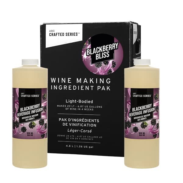 ABC Premium DIY Fruit Wine Making Kits, Makes Up to 30 Bottles/6 Gallons of Fruit Wine (Blackberry Bliss)