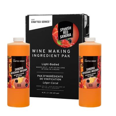ABC Premium DIY Fruit Wine Making Kits, Makes Up to 30 Bottles/6 Gallons of Fruit Wine (Spanish Red Sangria)