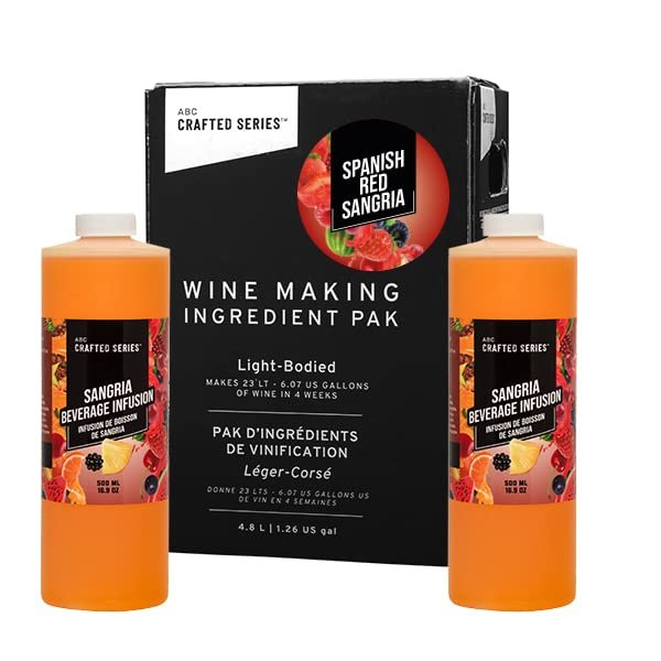 ABC Premium DIY Fruit Wine Making Kits, Makes Up to 30 Bottles/6 Gallons of Fruit Wine (Spanish Red Sangria)