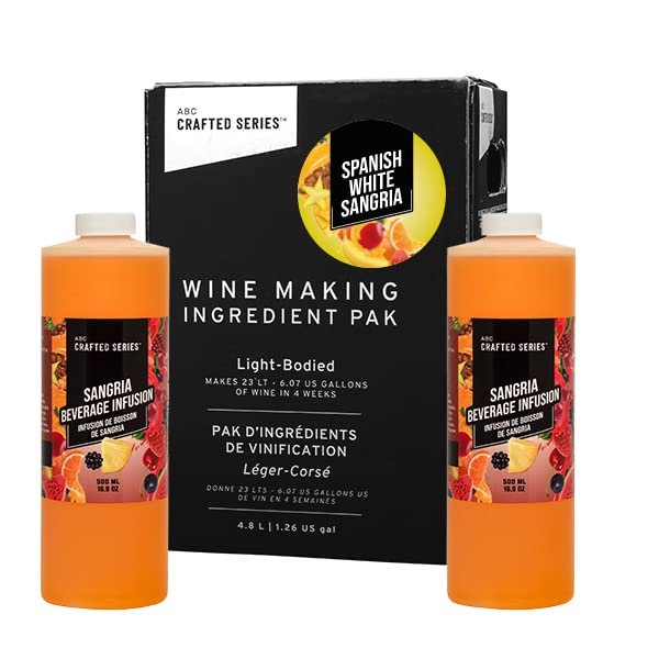 ABC Premium DIY Fruit Wine Making Kits, Makes Up to 30 Bottles/6 Gallons of Fruit Wine (Spanish White Sangria)