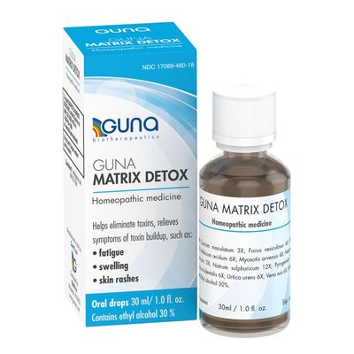 GunaMatrix Detox Supports Detoxification, Relieves Fatigue, Swelling & Skin Rashes, Homeopathic Oral Drops 30mL