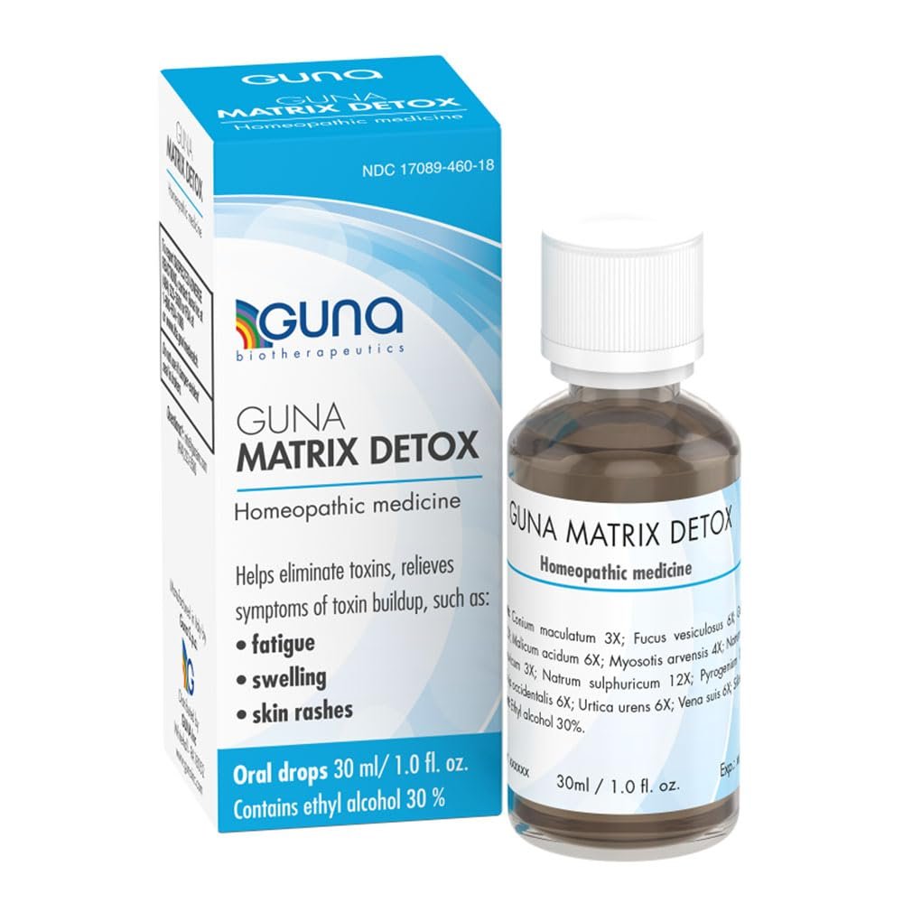 GunaMatrix Detox Supports Detoxification, Relieves Fatigue, Swelling & Skin Rashes, Homeopathic Oral Drops 30mL