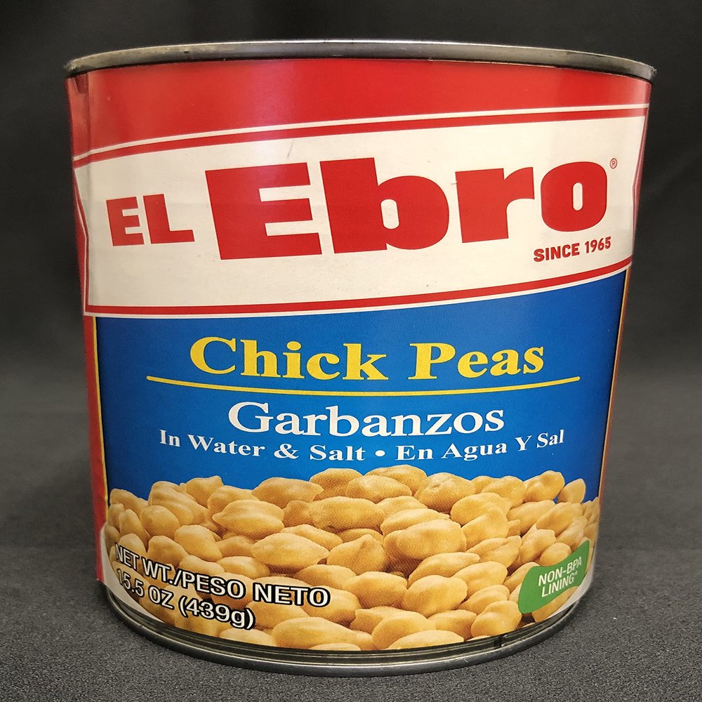 El Ebro Chick Peas (Garbanzos), 15.5 oz Can, Premium Cooked Garbanzo Beans