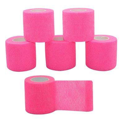 [6 Pack-2" x5Yards] MINGYUE Self Adhesive Bandage Wrap,Athletic Tape,Sports Tape,Wrist and Ankle Wrap Tape,Cohesive Bandage for Vet Tape(Pink)
