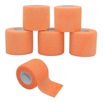[6 Pack-2" x5Yards] MINGYUE Self Adhesive Bandage Wrap,Athletic Tape,Sports Tape,Wrist and Ankle Wrap Tape,Cohesive Bandage for Vet Tape(Orange)