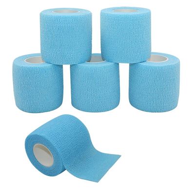 [6 Pack-2" x5Yards] MINGYUE Self Adhesive Bandage Wrap,Athletic Tape,Sports Tape,Wrist and Ankle Wrap Tape,Cohesive Bandage for Vet Tape(Light Blue)