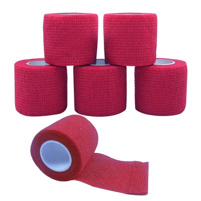 [6 Pack-2" x5Yards] MINGYUE Self Adhesive Bandage Wrap,Athletic Tape,Sports Tape,Wrist and Ankle Wrap Tape,Cohesive Bandage for Vet Tape(Red)
