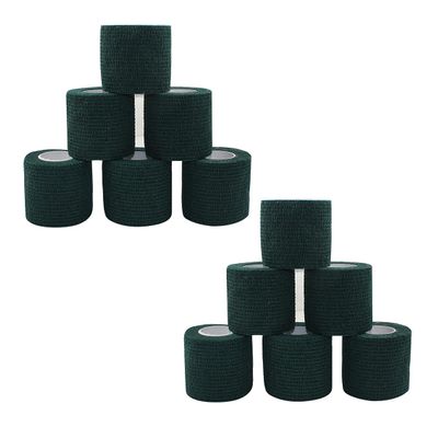 [12 Pack-2" x5Yards] MINGYUE Self Adhesive Bandage Wrap,Athletic Tape,Sports Tape,Wrist and Ankle Wrap Tape,Cohesive Bandage for Vet Bandage Wrap(Black)