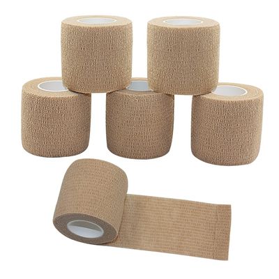 [6 Pack-2" x5Yards] MINGYUE Self Adhesive Bandage Wrap,Athletic Tape,Sports Tape,Wrist and Ankle Wrap Tape,Cohesive Bandage for Vet Tape(Skin Color)