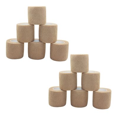 [12 Pack-2" x5Yards] MINGYUE Self Adhesive Bandage Wrap,Athletic Tape,Sports Tape,Wrist and Ankle Wrap Tape,Cohesive Bandage for Vet Tape(Skin Color)