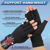 2 Pairs Copper Arthritis Gloves for Carpal Tunnel Pain Relief, Compression Gloves with Adjustable Strap to Alleviate Hand Pains,Fingerless Computer Typing Glove for Rheumatoid Women/Men(Small/Medium) view 2