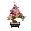 QTBH Fake Bonsai Tree Chinese Style Jade Flower Decoration Bonsai Home Office Decor Antique Jade Carving Bonsai Flower Ornaments Good Gifts for Moms and Friends Artificial Bonsai Tree view 1