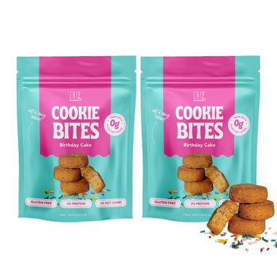 ChipMonk Keto Cookies Bites - Birthday Cake Flavor (2 Pack, 16 Bites) Low Carb Keto Snacks - Gluten-Free, High Fat, Low Sugar, Ketogenic Sweet Snack Foods, Healthy Macro Nutrition Treats