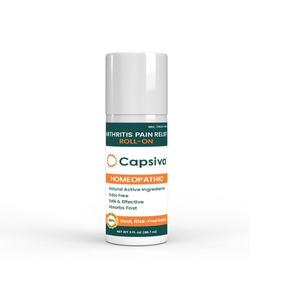 Capsiva Pain Relieving Gel, Absorbs Fast, Odor-Free, Safe for Prescription, No Known Side Effects (Gel Roll-On, 3 oz)