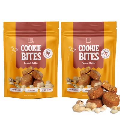 ChipMonk Keto Cookies Bites - Peanut Butter Flavor (2 Pack, 16 Bites) Low Carb Keto Snacks - Gluten-Free, High Fat, Low Sugar, Ketogenic Sweet Snack Foods, Healthy Macro Nutrition Treats