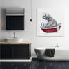 Stupell Industries Elephant in Red Bathtub Playful Safari Animal view 2