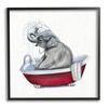 Stupell Industries Elephant in Red Bathtub Playful Safari Animal view 1