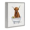 Stupell Industries Shaggy Country Cattle in Bathtub Rubber Duck, Designed by Donna Brooks Gray Framed Wall Art, 12 x 12, Brown view 3