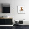 Stupell Industries Shaggy Country Cattle in Bathtub Rubber Duck, Designed by Donna Brooks White Framed Wall Art, 24 x 24, Brown view 2
