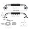 12 Inch Anti-Slip Shower Grab Bars w/Rubber Grip - 1" Diameter, iMomwee Chrome SUS304 Stainless Steel Bathroom Grab Bar Handle, Safety Balance Handrail for Wall, Handicap Elderly Assist Bath Handle view 2
