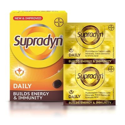 Supradyn Daily Multivitamin Tablets for Men & Women with Essential Zinc , 12 Vitamins, 5 Trace Elements for Daily Immunity & Energy , 180 Tablets