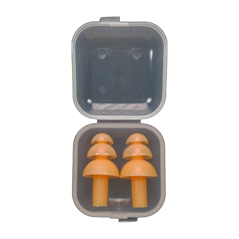 1 Pair Reusable Silicone Ear Plugs, Soft Earplugs Sound Blocking Sleeping, Waterproof Earplugs for Swimming Sleeping Snoring Studying Travelling