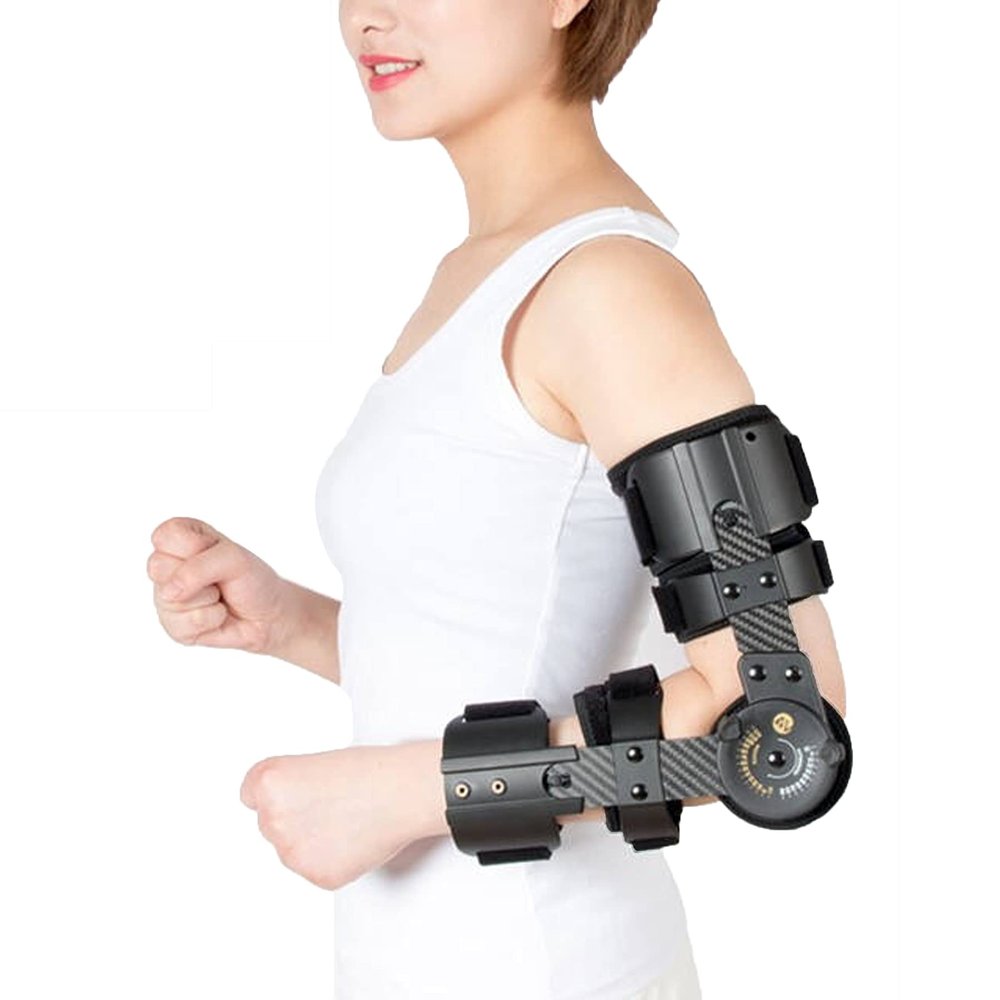 WILLQ ROM Hinged Elbow Brace Adjustable Post Op Elbow Brace for Ligament and Tendon Repairs and Dislocations Stabilizer Splint Arm Injury Recovery Support Hinged Support Sling,Left